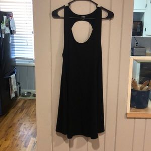 Simple black open back dress